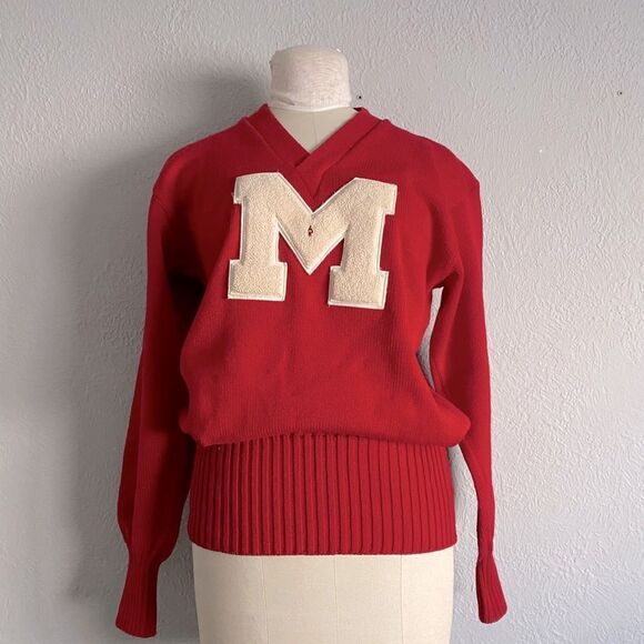 Vintage 60’s The Cincinnati Athletic Goods Co Letterman Sweater Knit Size M - Picture 1 of 11